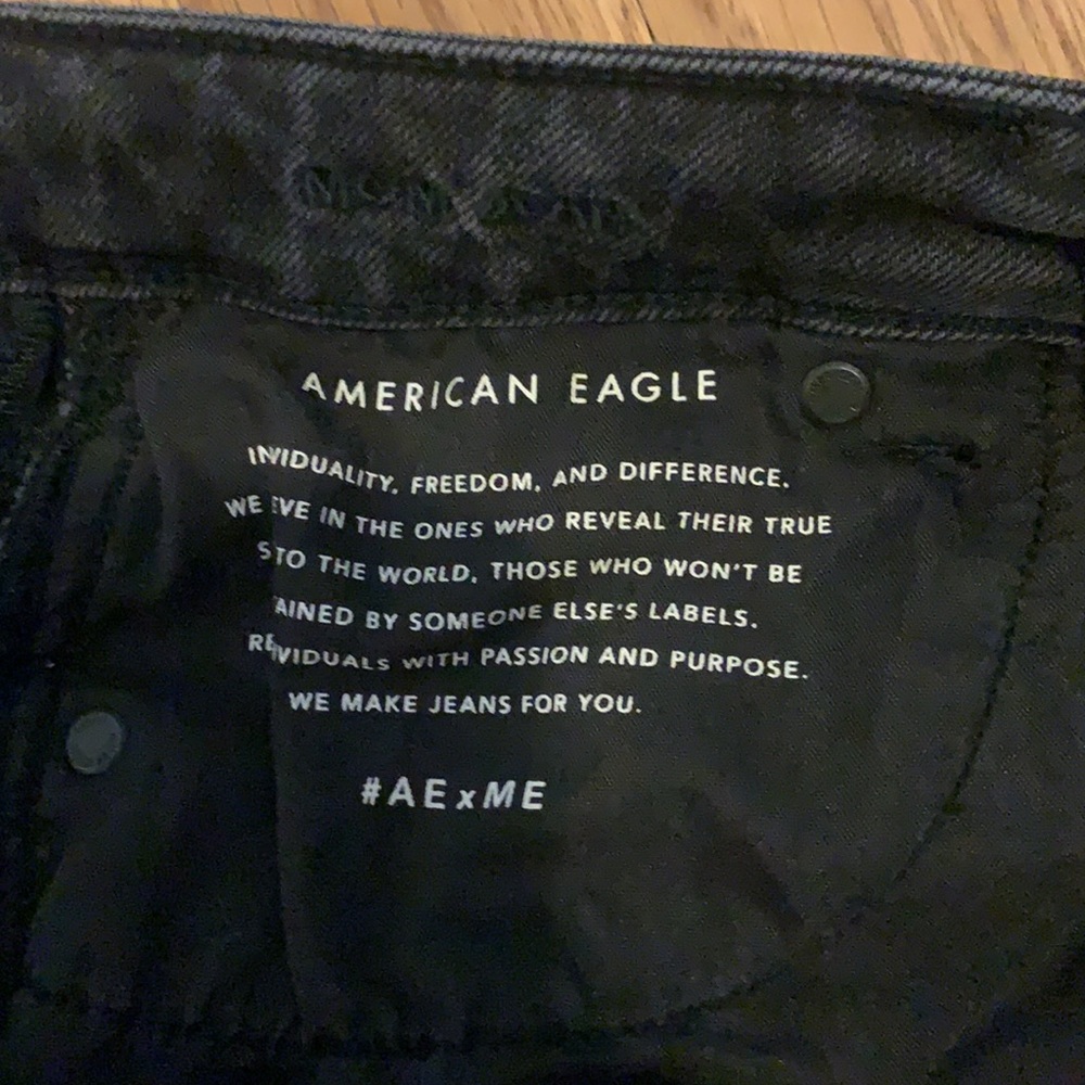 american eagle black Xlong denim jeans- stretch